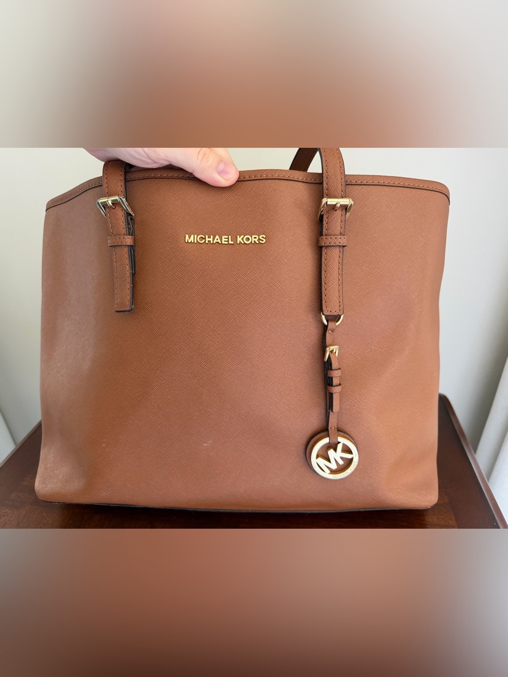 Michael Kors Large Cognac Leather Tote - Picture 9 of 9